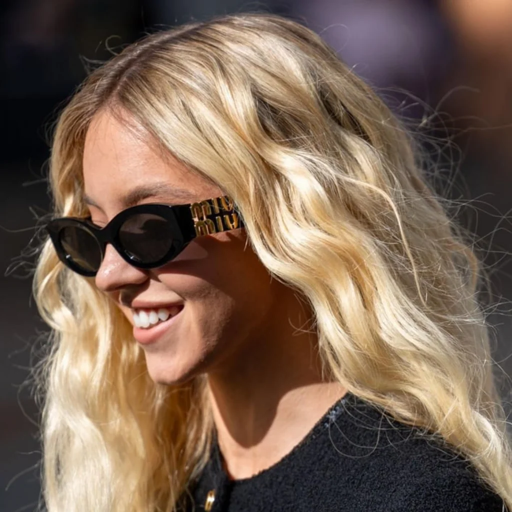 Sydney Sweeney wearing Miu Miu